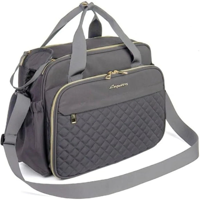 Crossbody Diaper Bag with 18 Pockets, gray