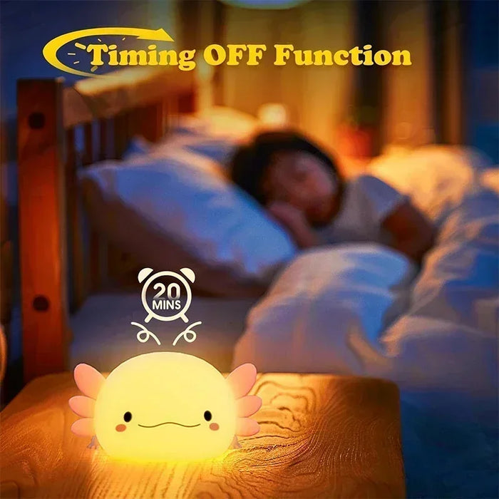 Axolotl Night Light, Silicone, Rechargeable, product photo 1