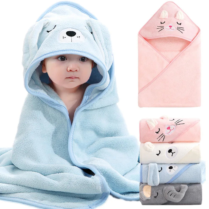 Hooded Baby Towel, Animal Design, product photo 1
