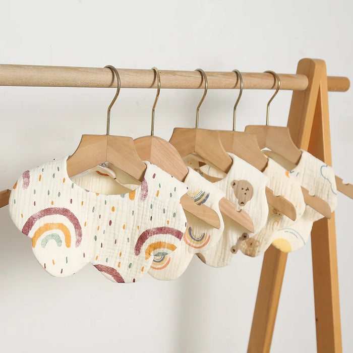 Muslin Baby Bib, Petal Shape, product photo 1
