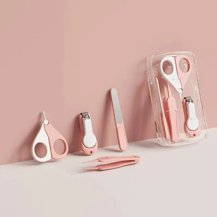 Baby Nail Care Set: Scissors, Clipper and Tweezers, Pink