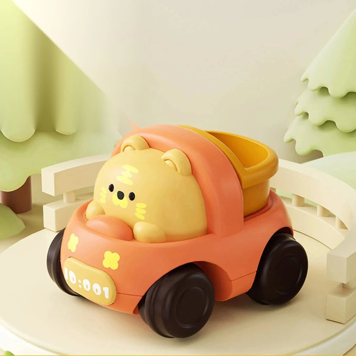 Orange tiger pull-back toy car