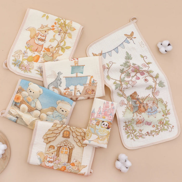 Long Muslin Burp Cloth with Storybook Print, product photo 2
