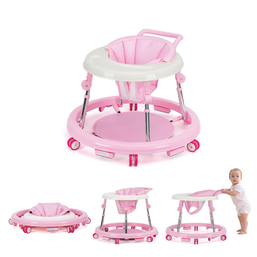 Kmaier 2-in-1 Baby Walker with Push Handle, Pink