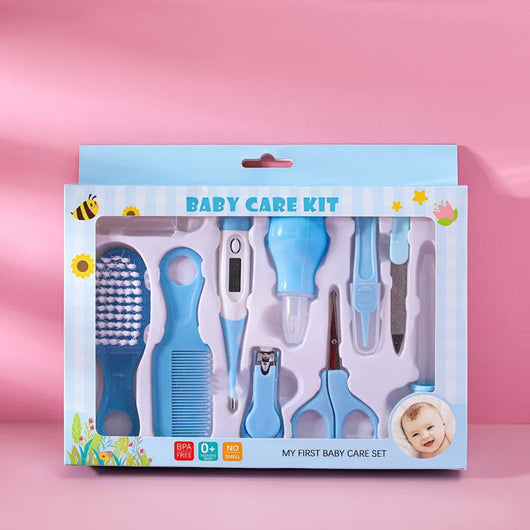 Baby Healthcare and Grooming Kit, 10 or 13 Pieces, Blue, 10 pieces boxed