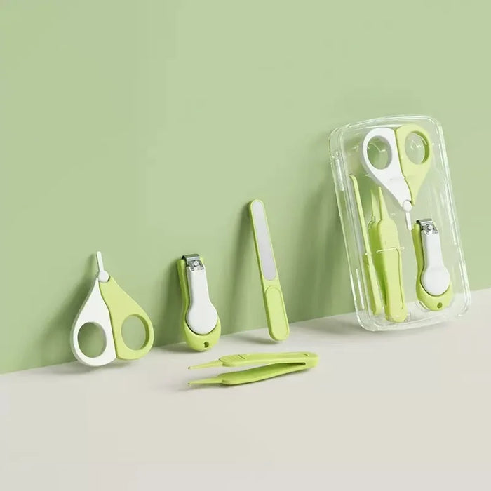 Baby Nail Care Set: Scissors, Clipper and Tweezers, Green