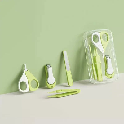 Baby Nail Care Set: Scissors, Clipper and Tweezers, Green