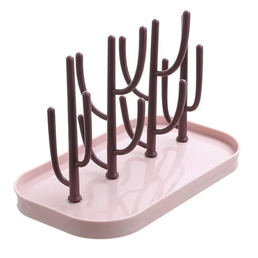 Baby Bottle Drying Rack, Tree Design, pink