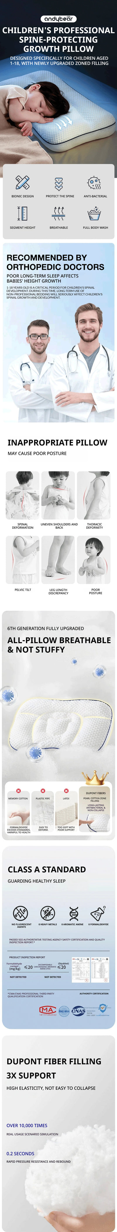 Toddler Pillow with Zoned Design