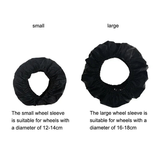 Small and large wheel covers with the wheel sizes they fit