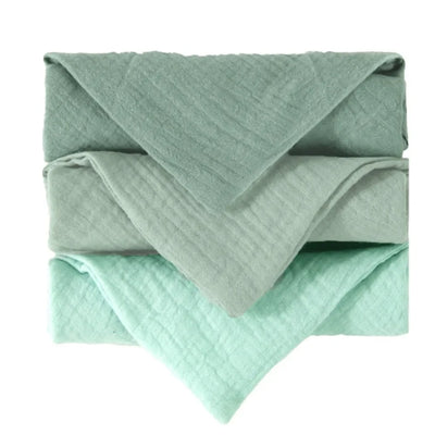 Muslin Baby Washcloths, 6-Layer Cotton, 3 or 5 Pack, 3-pack, sage & mint
