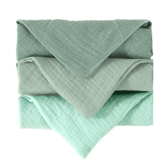 Muslin Baby Washcloths, 6-Layer Cotton, 3 or 5 Pack, 3-pack, sage & mint