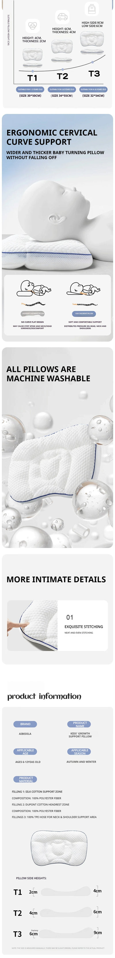 Toddler Pillow with Zoned Design
