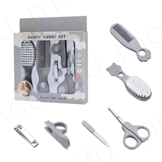 Baby Grooming Kit, 6 Pieces, grey