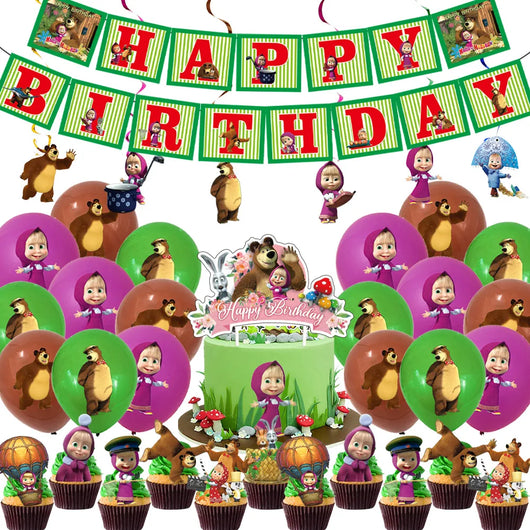 Bear & Girl Themed Birthday Party Supplies
