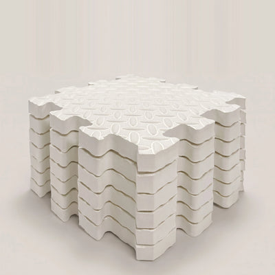 Foam Play Mat, 8 Interlocking Tiles, 1 in Thick, white