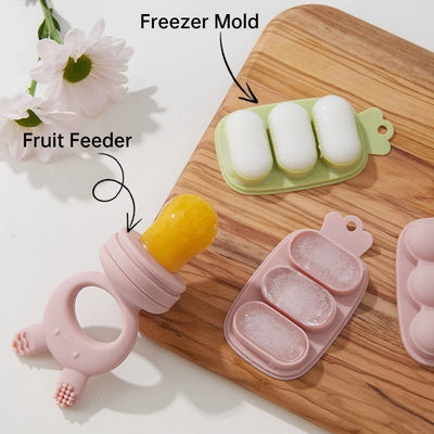 Silicone Fruit Feeder & Freezer Tray Set