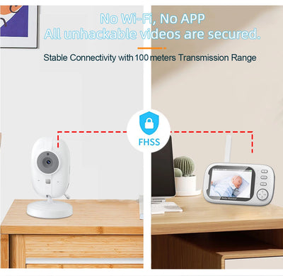Video Baby Monitor, 3.5 in Screen with Night Vision, product photo 5
