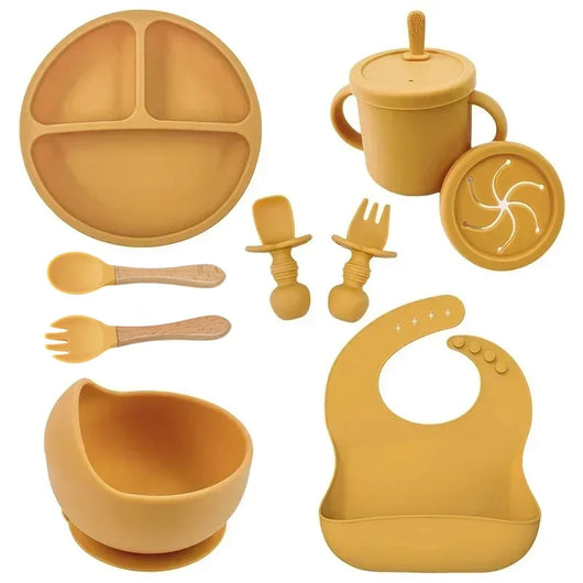 Silicone Baby Feeding Set, 6/7/9 Pieces