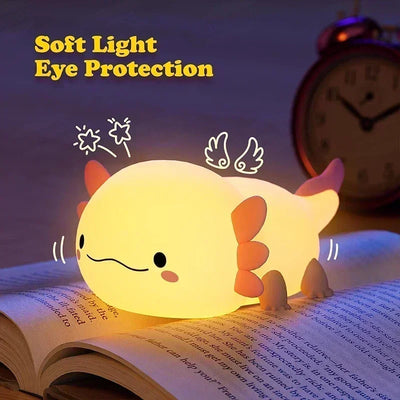 Axolotl Silicone Night Light, Rechargeable