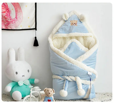 Hooded Winter Baby Wrap Blanket