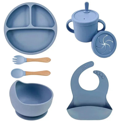 Silicone Baby Feeding Set, 6/7/9 Pieces