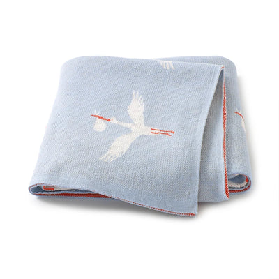 Cotton Knit Baby Blanket, 35 × 28 in
