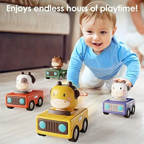 Press-and-Go Animal Race Cars