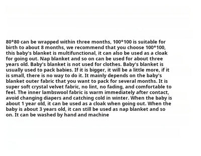 Hooded Winter Baby Wrap Blanket