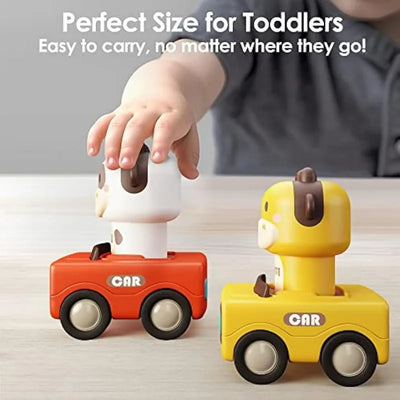 Press-and-Go Animal Race Cars