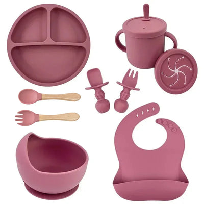 Silicone Baby Feeding Set, 6/7/9 Pieces