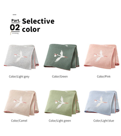 Cotton Knit Baby Blanket, 35 × 28 in