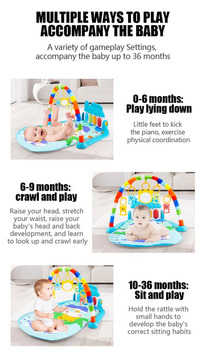 Baby Play Gym with Kick Piano Mat
