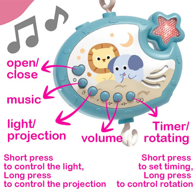 Musical Crib Mobile with Night Light Projector