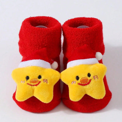 Christmas Baby Socks with 3D Santa & Reindeer