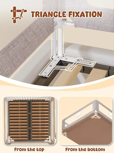 King Size Bed Rail for Toddlers, 3-Piece, Height Adjustable, product photo 2