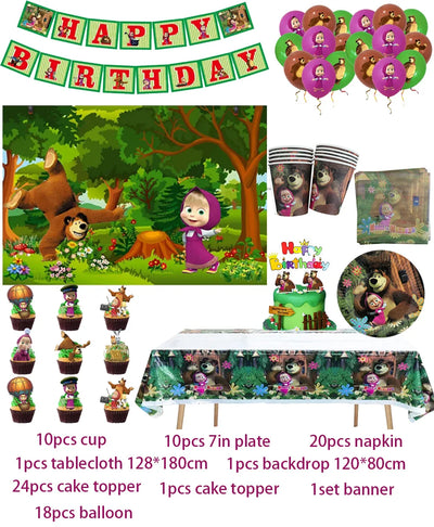 Bear & Girl Themed Birthday Party Supplies