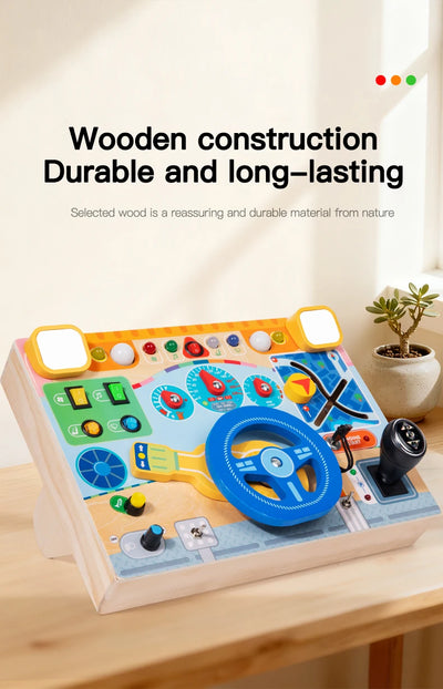 Wooden Pretend-Play Car Dashboard