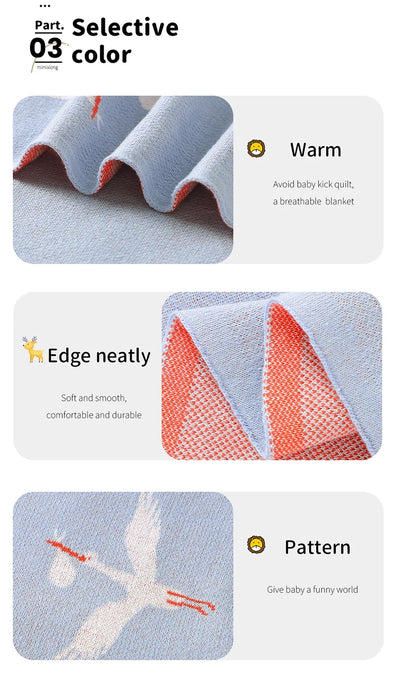 Cotton Knit Baby Blanket, 35 × 28 in
