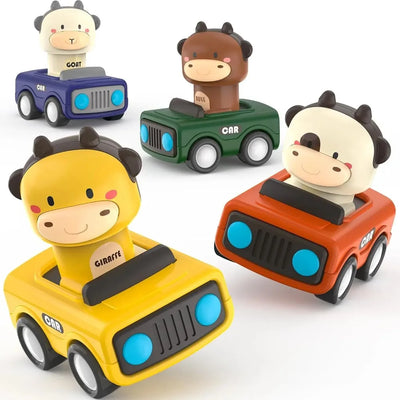 Press-and-Go Animal Race Cars