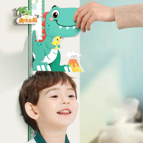 3D Animal Height Chart Wall Stickers