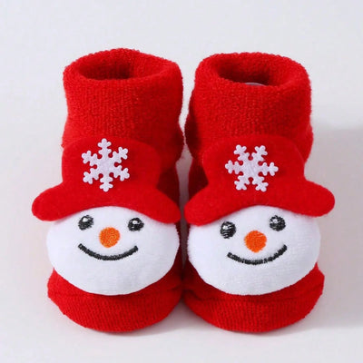 Christmas Baby Socks with 3D Santa & Reindeer