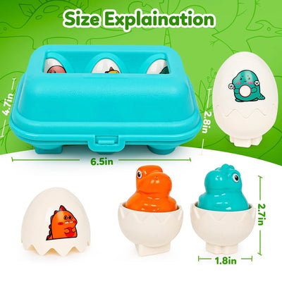Color & Shape Matching Eggs Toy, 12 Pieces