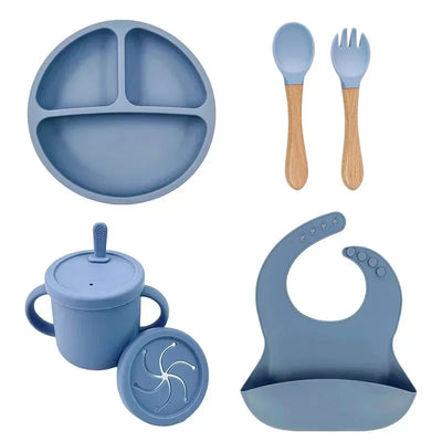 Silicone Baby Feeding Set, 6/7/9 Pieces