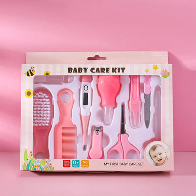 Baby Healthcare and Grooming Kit, 10 or 13 Pieces, Pink, 10 pieces boxed