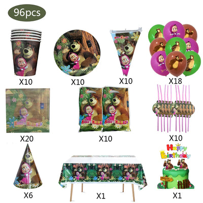 Bear & Girl Themed Birthday Party Supplies