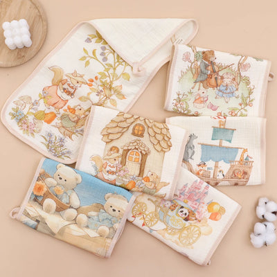 Long Muslin Burp Cloth with Storybook Print, product photo 1