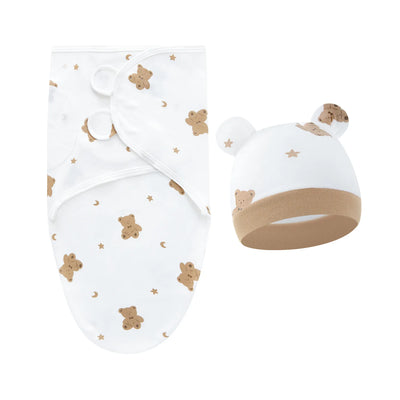 Cotton Swaddle Wrap with Hat