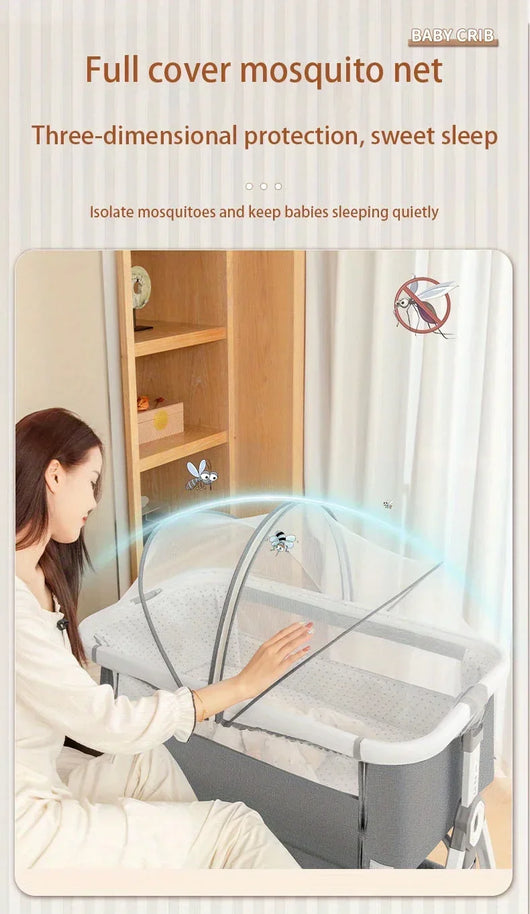 Bedside Baby Crib, Foldable and Height Adjustable, product photo 5