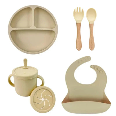 Silicone Baby Feeding Set, 6/7/9 Pieces